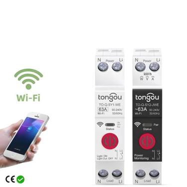 Imagem de Disjuntor Inteligente WIFI 63A 110V 220V Com Temporizador E Medidor De