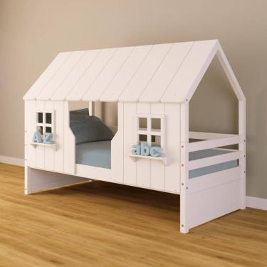 Imagem de Cama Casinha Encantada Madeira Maciça Branco Housin