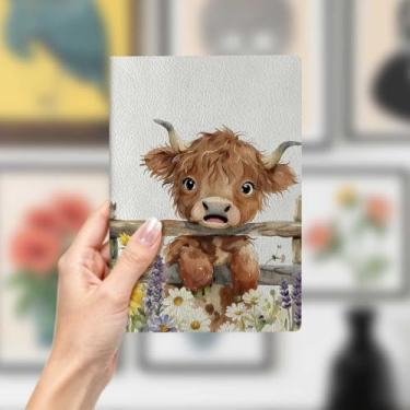 Imagem de Caderno de couro de vaca fofo, caderno A5 para anotações no escritório, agenda de 21 x 14,7 cm, agenda de viagem, presentes para amantes de vacas 3