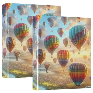 Imagem de Balões de ar quente prancheta fichário anéis redondos 2,5 cm organizador de fichário, 2 unidades