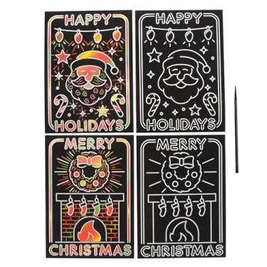 Imagem de Fun Express Pôster de luzes de Natal Creative Magic Color Scratch Cardstock - 12,7 cm x 17,8 cm (pacote com 24) - Designs sortidos, atividade de férias perfeita para crianças e artesanato festivo