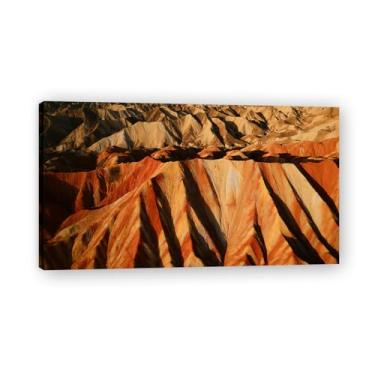 Imagem de Características geomórficas, foto real, cidade, mar, neve, vale, pastagem, rio, pôr do sol, nascer do sol, impressão em tela, decoração de parede 20 x 36 cm emoldurada