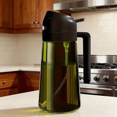 Imagem de 1 frasco spray de grau alimentício, pode conter molho de soja, azeite de oliva, etc., necessidades de cozinha antiodor e melhora a experiência culinária. (preto