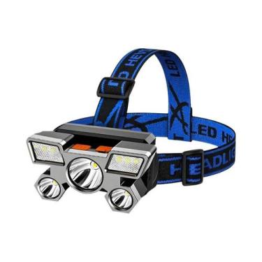 Imagem de Lanterna De Cabeça LED Recarregável De Alto Lúmen Brilhante Com 5 LEDs