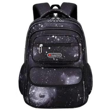 Imagem de Mochila Escolar Masculina Grande Infantil Fichário Espaço Notebook Garrafa-Masculino