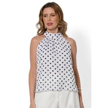 Imagem de Blusa Bisô Cava Americana Poá Branca-Feminino