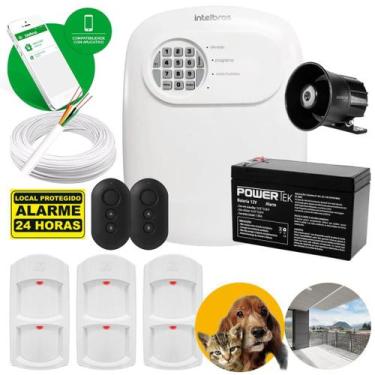 Imagem de Kit Alarme Intelbras ANM 24 NET 3 Sensores Pet 30kg e Controle via App