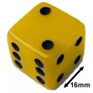 Imagem de Jogo De Dado 16mm (1,6cm) Amarelo Mostarda EJ Games