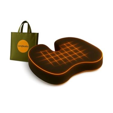 Imagem de Almofada de assento de espuma viscoelástica com bolsa de transporte e gel refrescante para cadeira de escritório, cadeira de rodas, viagem, assento de carro, mesa de jogos para alívio de cóccix