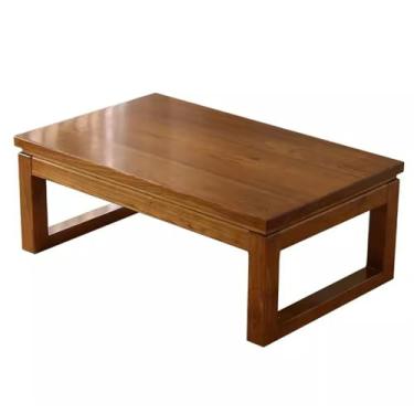 Imagem de AkosOL Mesa de centro para sala de estar, mesa de chá de madeira, mesa de jantar baixa, mesa de estudo, material de olmo, 70 x 45 x 30 cm