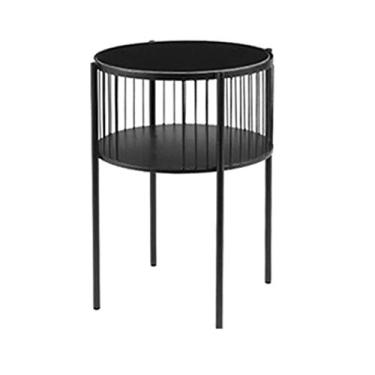 Imagem de Mesa lateral para sala de estar, combinada, criativa, redonda, pequena, mesa de cabeceira de ferro nórdico