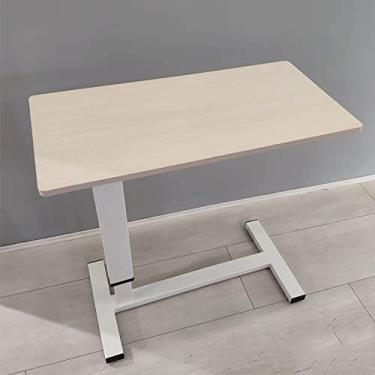 Imagem de UWEREBFM Mesa de canto de sofá sobre a cama, mesas de cama para laptop, altura ajustável, mesa de computador portátil, mesa com rodas, mesa lateral para sala de estar R