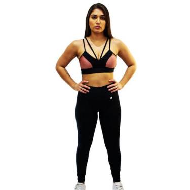 Imagem de Calça Fuso Academia Exercício Ginastica Aeróbica  Cirre com Proteção U