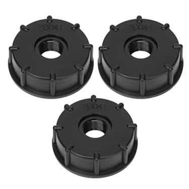 Imagem de Luqeeg Kit de Adaptador de Drenagem de Mangueira de Conector de Tanque IBC de Rosca Grossa, Encaixe Durável de 3 Unidades para Controle de Tanque de água, Material ABS 2,4" de Diâmetro Interno, Uso