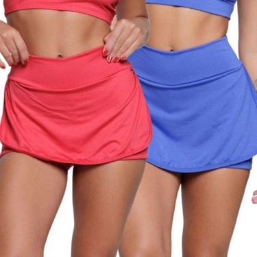 Imagem de KIT 2 Short Saia Fitness Serra e Mar Roupa de Treino Tapa Bumbum-Feminino