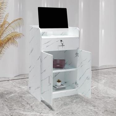 Imagem de Balcão de recepção, balcão de checkout, balcão de recepção, mesa de balcão, supermercado loja de conveniência bar salão de beleza loja de roupas balcão de recepção (cinza claro, 80