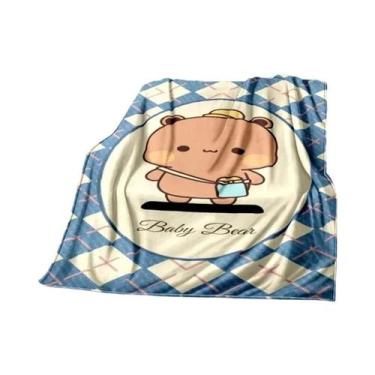 Imagem de Cobertor De Flanela Quente Para Crianças Com Estampa De Urso Em Desenh