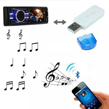 Imagem de RECEPTOR BLUETOOTH 2.1 ÁUDIO USB = MODELO PENDRIVE NA COR BRANCA PARA AUDIO