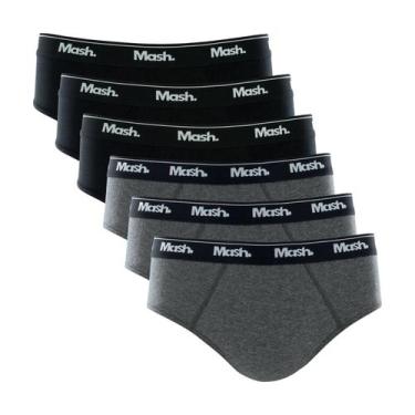 Imagem de Kit 6 Cuecas Adulto Slip Mash 010.04 Algodão Combo, P, Sortido