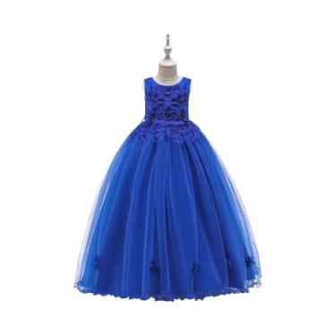 Imagem de Vestido De Festa Longo Para Meninas, Com Renda E Tule, Para Dama De Ho