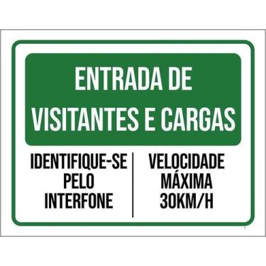 Imagem de Kit 3 Placa Acm Entradas Visitantes Cargas Interfone 18X23 - Sinalizo