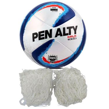 Imagem de Bola De Futsal Penalty Max 1000 XXIV Oficial + Rede De Futsal Matrix Fio 2 Seda-Masculino