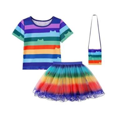 Imagem de Conjunto De Vestido De Festa Gabby Para Meninas Com Listras Pretas E B