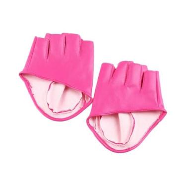 Imagem de Luvas De Couro Femininas Sem Dedos De 11CM Para Performance De Palco, 