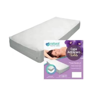 Imagem de Capa para colchao solteiro impermeavel antiacaro violeta 190 x90x20 cm