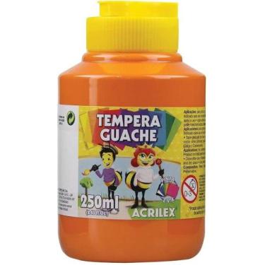 Imagem de Tinta Tempera Guache 250ml Laranja Acrilex 517 Tinta Tempera Guache 25