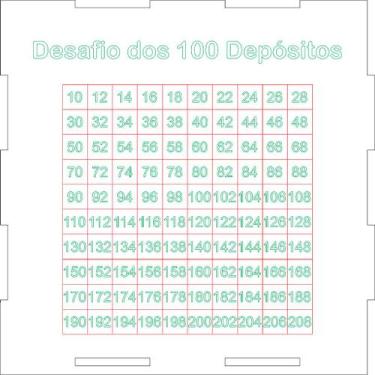 Imagem de Cofre Desafios dos 100 Depósitos 1mil 5 Mil 10 Mil Escolha Sua MetaCai