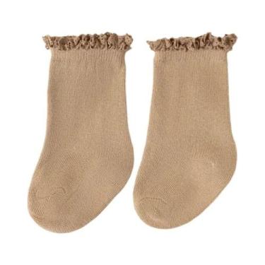 Imagem de Meias De Algodão Com Babados Para Bebês Meninas, Meias Curtas De Princ