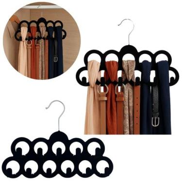 Imagem de Cabide Organizador Lenços Cintos Plástico Emborrachado - Lyor