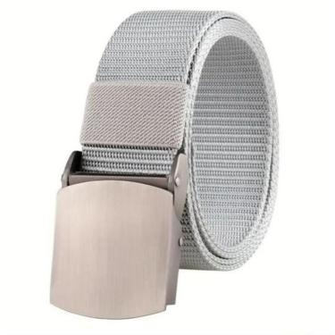 Imagem de Cinto Masculino OEM Largo de Nylon com Fivela de PVC Plástico 3 e 8 cm X 120 cm Cinza para Uso Diário Homem