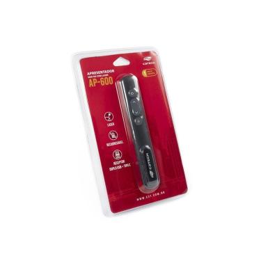 Imagem de Apresentador sem Fio AP-600 com Laser Vermelho 650 NM e Alcance 10M Preto C3tech