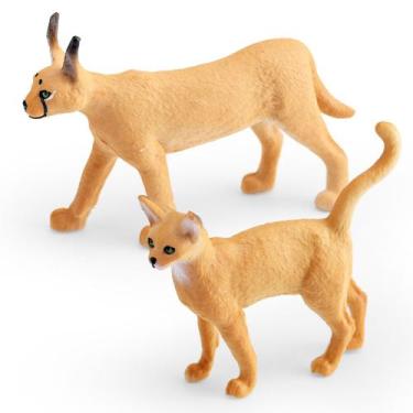 Imagem de Figura de brinquedo Wild Cat Caracal e PVC Abissínio para crianças com