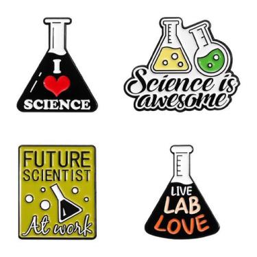 Imagem de Conjunto de pinos de broche Science Beaker Design Alloy 2,5 x 3 cm 23 