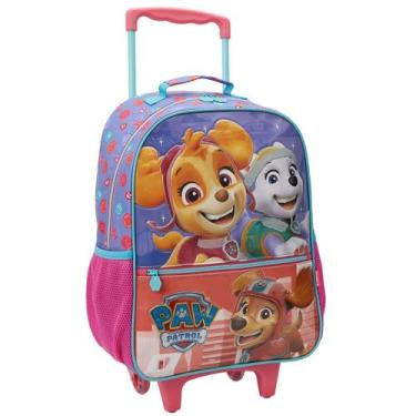 Imagem de Mochila Infantil Escolar Skye Patrulha Canina Mala Rodinhas, Violeta