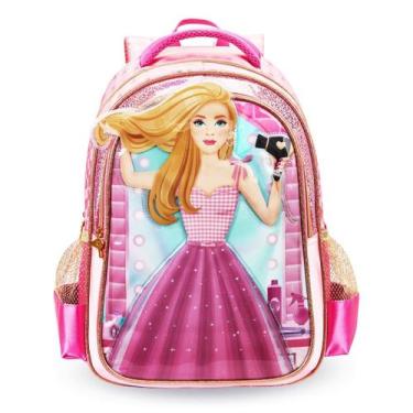 Imagem de Mochila Infantil Criança Menina Escolar Colorida Personagem Princesa R