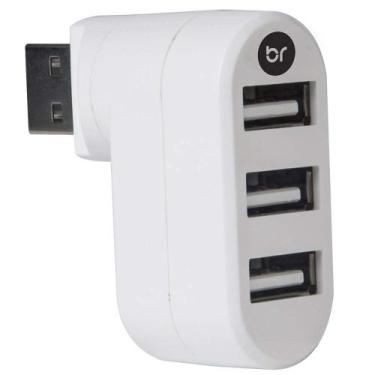 Imagem de HUB USB 2.0 Bright, 3 Portas, Branco - 335