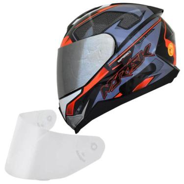Imagem de Capacete Masculino Norisk Razor Speedmax Cinza Viseira Prata, Cinza la