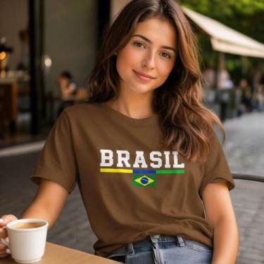 Imagem de Camisa Brasil Casual Basica Algodao Selecao Hexa Premium Copa Unissex 