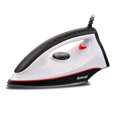 Imagem de Ferro de passar Roupa A Seco Amvox Preto/Branco 110V 1250W Modelo AF 1