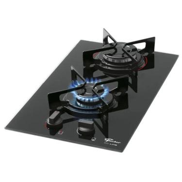 Imagem de Fogão Cooktop Fit Line Gás Mesa Vidro Preto - Fischer 2 Bocas
