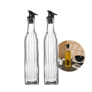 Imagem de Kit 2 Garrafa para Azeite de Vidro com Tampa de Silicone Wolff 500ml