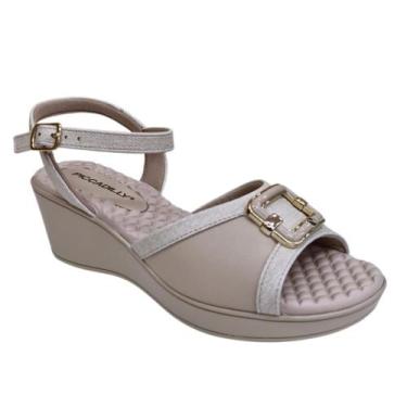 Imagem de Sandália Feminina PICCADILLY Anabela 540419, Natural brule, 35