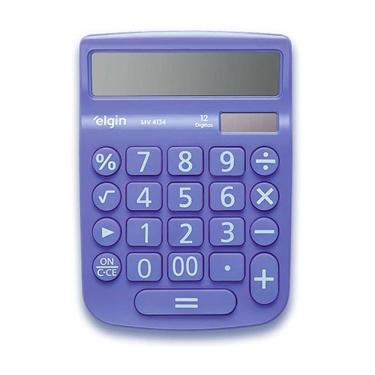 Imagem de Calculadora de Mesa Elgin MV-4134 Visor LCD 12 Dígitos com Memória e Tecla Duplo Zero Azul