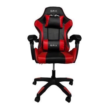 Imagem de Cadeira Gamer BR-X Impact Red Reclinável com Apoio de Braço Articulado e Almofadas Vermelho