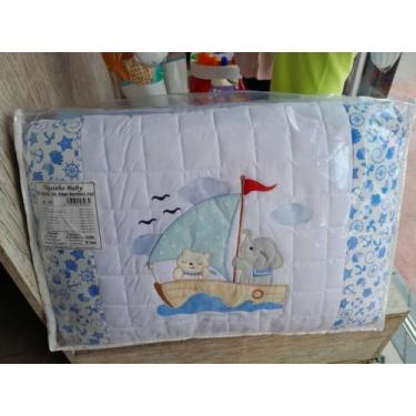 Imagem de Kit Berço Masculino 9 Peças Completo Azul Estampa Elefante Marinheiro 