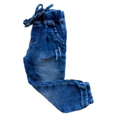 Imagem de Calça Infantil Feminina Jeans Jogger Dmenor, Jeans, 3